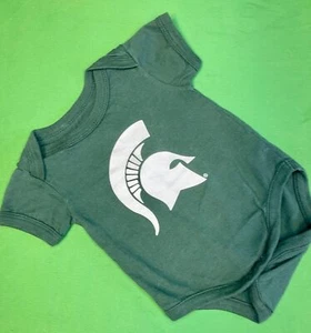 NCAA Michigan State Spartans grüner Body Kleinkind Baby 0-3 Monate - Bild 1 von 4