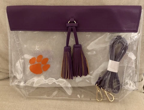 NEW CROSS BODY CLEMSON UNIVERSITY CLEAR STADIUM APPROVED PURSE Cover