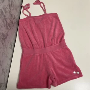 Y2K 2000s Gym Mark Gymboree Pink Terry Towel Cover Up Romper One Piece - Picture 1 of 7
