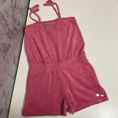 Y2K 2000s Gym Mark Gymboree Pink Terry Towel Cover Up Romper One Piece - Image 1 of 4