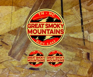 Great Smoky Mountains Vintage Decal Sticker Hike Vintage Mountains stickers - Picture 1 of 1
