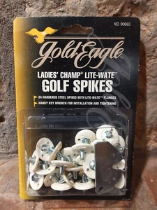 Lot of 6 pkg of 24 Gold Eagle 90660 Lady Lite-Wate metal thread Golf Shoe Spikes - Picture 1 of 2