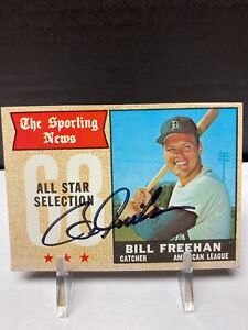 1968 TOPPS #375 BILL FREEHAN (DECEASED)  AUTOGRAPHED DETROIT TIGERS