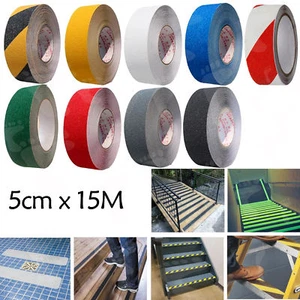 Bandas de rodadura de escalera de piso 5 cmx15M resistentes a la abrasión seguridad tira adhesiva antideslizante OZ - Imagen 1 de 10