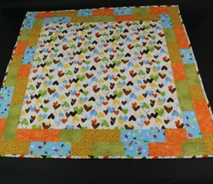 Homemade Baby Quilt Multicolor 36 1/2 inches by 36 1/2 inches - Picture 1 of 4