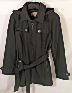 Michael Kors Women's Thigh Length Black Trench Coat, Size L - Picture 1 of 3