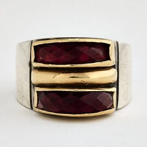 Michael Dawkins Sterling/14kt YG Orange Stone Ring - Picture 1 of 6