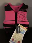 O'Brien Lightweight Safety Life Jacket Youth Large Pink and Black 50-90 lbs