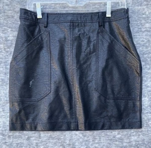 Stella Luce Vintage Schwarz Mini Rock Kurz Gr. M Vegan Kunstleder 90er Y2K Punk Goth - Bild 1 von 7
