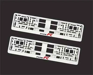 2x European License Number Plate Frame Holder Surround White for Honda Type R - Picture 1 of 4