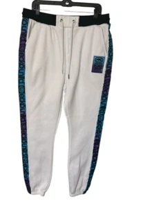 Ecko Unltd Mens Sz L White Sweatpants Fleece Jogger Pants Spell Out Logo - Picture 1 of 11