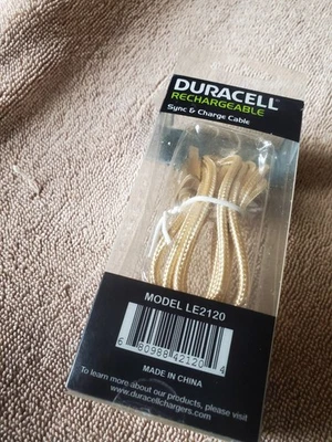Cable USB Duracell Sync & Charge 30 pines, mod trenzado. LE2120 Foto 1 de 4