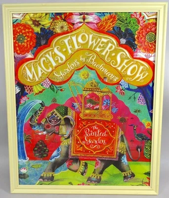 Póster Macys Flower Show enmarcado pintado jardín elefante 2013 Bachmans 18x22 Foto 1 de 4
