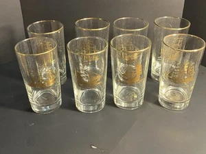 8 Vintage Seemannsbank Longdrinkgläser 5" Schiff Maritim Marine Boot - Bild 1 von 11