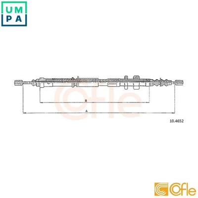 CABLE PULL PARKING BRAKE 92.10.4652 FOR CITROEN DHW /D8B /DHX /DHY /D9B 1.9L - Image 1 of 4