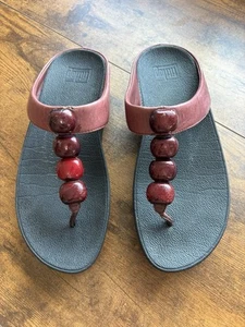 Sandales femme FitFlop bout perlé rouge vin taille 5 - Photo 1/6