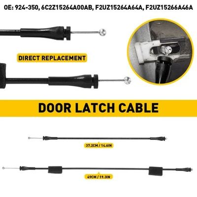 Cable de liberación de pestillo de puerta con bisagras lado derecho para Ford E150 E250 E350 Van D 1992-14 Foto 1 de 4