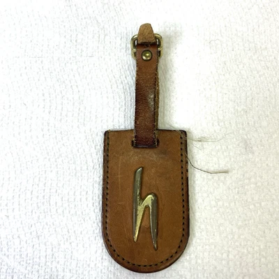 Hartmann Luggage Tag Leather Brown hang tag with buckle 2-3/4" long - Image 1 of 4