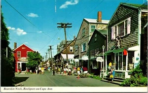 Bearskin Neck Rockport Cape Ann Massachusetts Shops Craftsmen's Studios Postcard - Picture 1 of 2