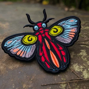 Moth Man Patch Iron-on Applique Cryptid Badge, Myth Legend Folklore Paranormal - Picture 1 of 12