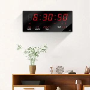 16inch Large Digital Wall Clock with Remote Control LED Screen Dispalyε Calendar - Picture 1 of 15