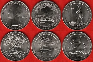 USA set of 5 quarters: "America The Beautiful" 2013 D UNC - Picture 1 of 1