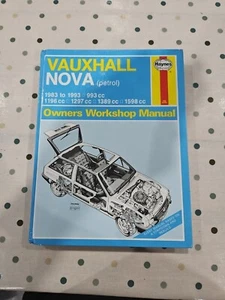 Haynes Workshop Manual 909 Vauxhall Nova Petrol 1983-1993 - Picture 1 of 11