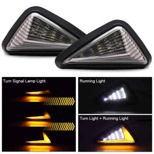 2XMotorcycle Turn Signal Light LED Flush Mount Amber White DRL Flowing Indicator - Picture 1 of 7