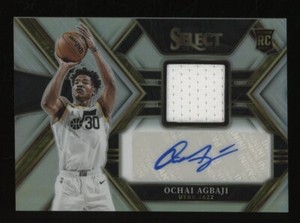 2022-23 Panini Select Ochai Agbaji Silver Rookie RC Jersey AUTO 19/199