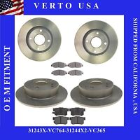 Set Of 4 Disc Brake Rotors Front & Rear Verto USA  53004-5383X2