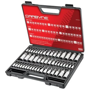 CARBYNE 50 Piece Master Torx, SAE Hex & Metric Hex Bit Socket Set, S2 Steel B... - Picture 1 of 7