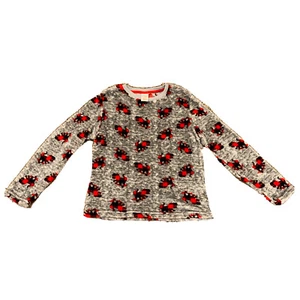 Cat & Jack Kids T Rex Dinosaur Flannel Design Soft Crew Neck Sweater Size M 8-10 - Picture 1 of 4