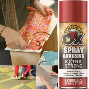 500ml Adhesive Spray Strong for Carpet Glue Card Foam Paper Leather Vinyl Tiles - Picture 1 of 3