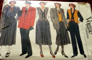 *BELLISSIMA GIACCA VINTAGE ANNI 80 GONNA PANTALONI GILET BLUSA MODA modello cucito 14/36 - Foto 1 di 1