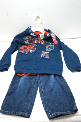 1990s POWER RANGERS CONJUNTO JUVENIL SUDADERA CON CAPUCHA CAMISA JEANS CONJUNTO DE 3 PIEZAS NUEVO CON ETIQUETAS NIÑOS 5 NUEVO EN STOCK DE COLECCIÓN Foto 1 de 4