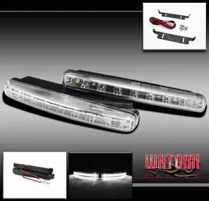 UNIVERSAL 8-LED WHITE 6" EURO DRL DAYTIME RUNNING HEAD FOG LIGHTS SUBARU PONTIAC - Foto 1 di 2
