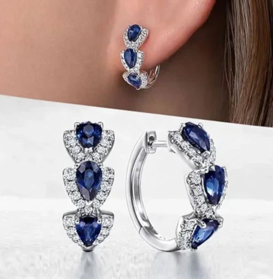 Ohrringe, in Silber mit Zirkonia Steinen. - Bild 1 von 3