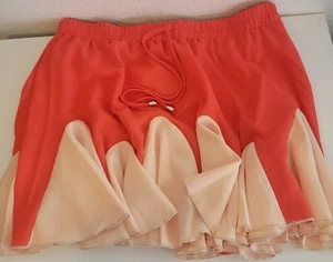 Main Strip Womens Flowy Mini Shorts Skort Orange Large Pre-owned - Picture 1 of 9