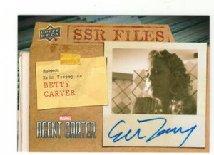 Erin Torpey AUTOGRAPH 2018 Upper Deck Agent Carter AUTO Marvel One Life to Live 