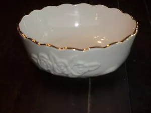 Beautiful Lenox 4.5 Rose Blossom Bowl 24k Gold Trim Original Box COA #092384 - Picture 1 of 6