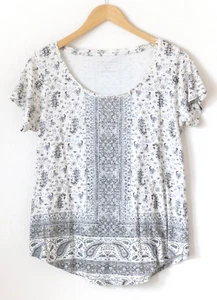 Lucky Brand Boho Shirt Western Bandana Womens Medium Blue White Modal Cotton - Imagen 1 de 7