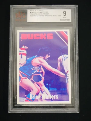 BRIAN WINTERS 1975-76 TOPPS #143 1989 NYC TOPPS ARCHIVE AUCTION PROOF BGS 9 MINT - Image 1 of 2