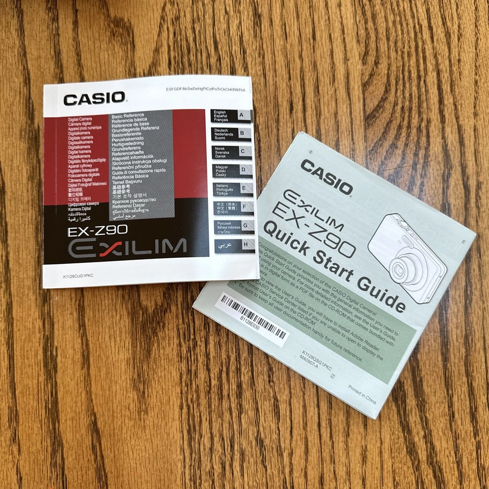 Casio Exilm EX-Z90 cámara digital manual del propietario 28 páginas 7 idiomas Foto 1 de 1