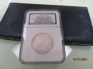 1860-O Seated Liberty Half 50c SS Republic High O NGC 1794478-051 - Picture 1 of 6