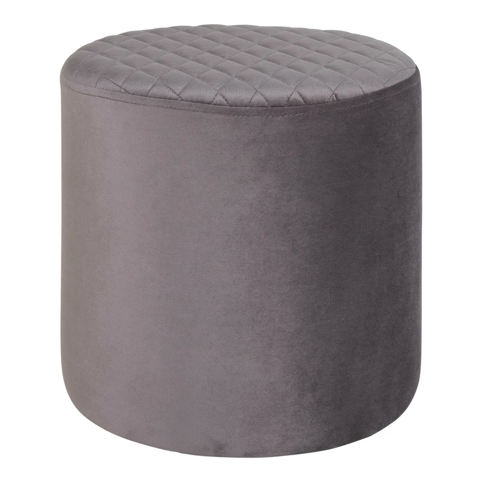 House Nordic Pouf EJBY Grau Samt 36 cm Hocker Rund Beistelltisch Sitzhocker  - Bild 1 von 1
