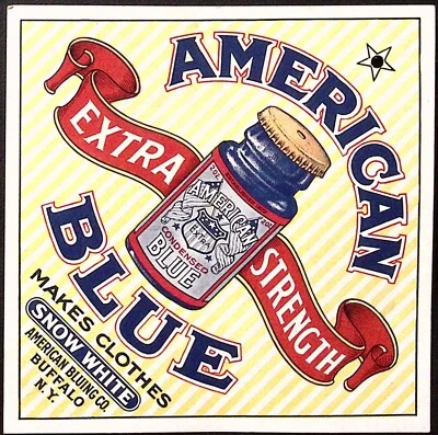 American Blue Extra Strength Makes Clothes White Cardstock Store Display Sign - Image 1 of 2