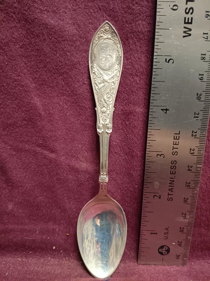 Sterling Whiting ARABESQUE  TEASPOON 5 7/8" 24 grams monogram  ? - Image 1 of 4