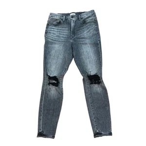 Good American Good Waist Black Shadow Pocket Ripped High Waist Denim Jeans 14/32 - Picture 1 of 9