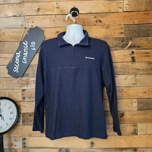 Columbia HERREN MARINEBLAU LANGARM 1/4 REISSVERSCHLUSS KRAGEN SHIRT Größe LARGE - Bild 1 von 14