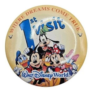 Prendedor botón primera visita recuerdo Mickey vintage de Walt Disney World - Imagen 1 de 3